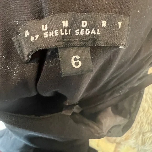 Vintage Laundry By Shelli Segal Black Asymmetrical Sheath Dress-size 6 - Picture 3 of 5